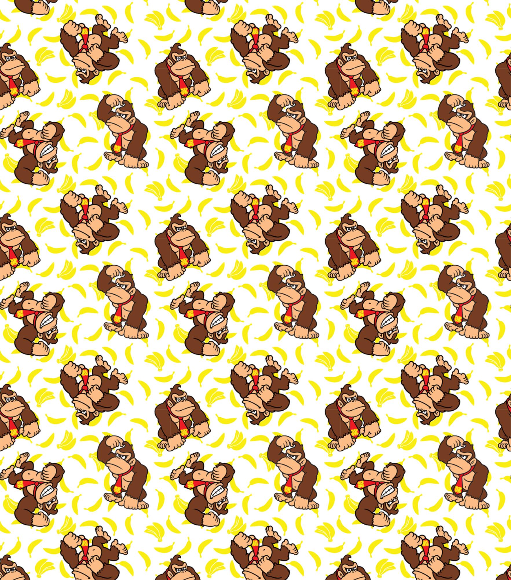 Nintendo Donkey Kong Banana Packed Cotton Fabric